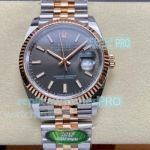 Swiss Rolex Datejust 36mm Grey Dial Two-tone Rose Gold ARF 3235 Clone Watch 